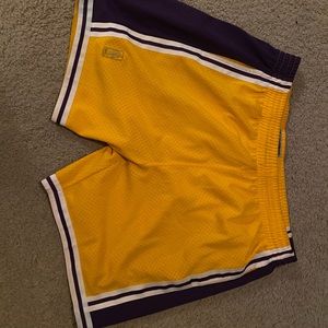Worn Mitchell and ness Lakers shorts size xxl